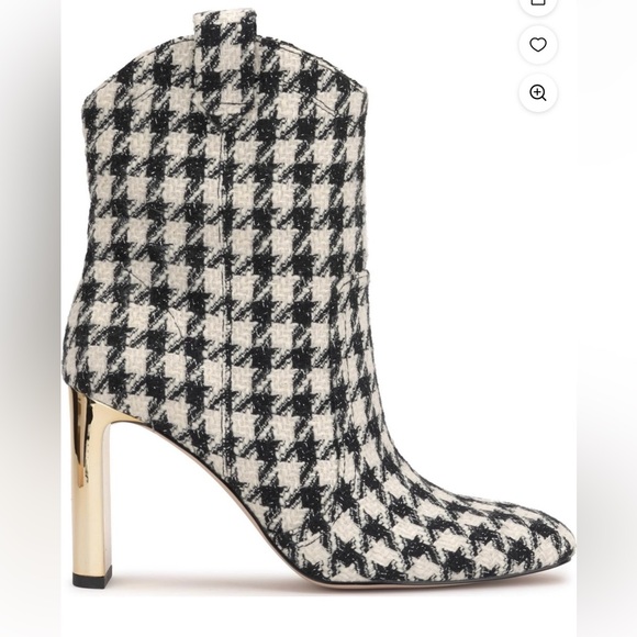 Jessica Simpson Xiovara Houndstooth Heeled Boots - Black and White - Picture 2 of 4